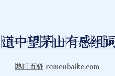 道中望茅山有感组词是什么意思的图片